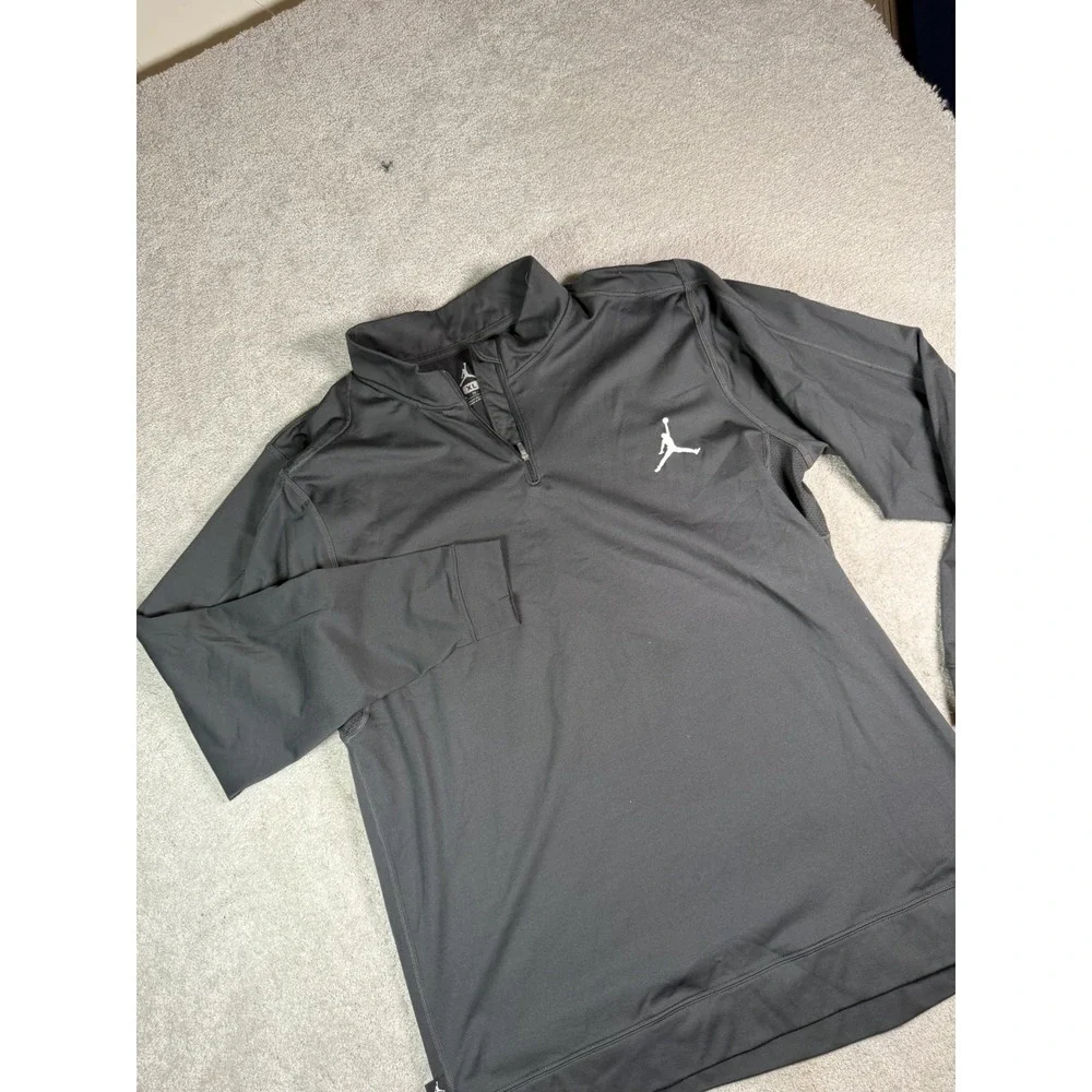 Jordan Jumpman Quarter Zip Black Performance Stretch DriFit Pullover Mens XL